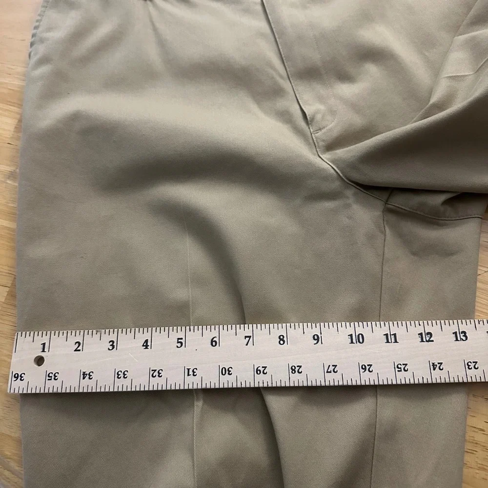 Vintage LLBean Comfort Waist Khaki Chino Pants Mens Size 38x29 Flat Front Cotton